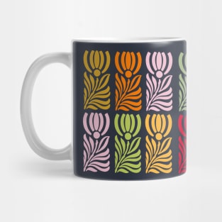 Art Deco Multicolored Tulips Stencil Flowers Mug